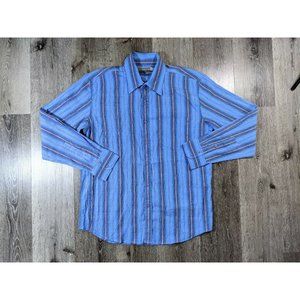 Made On Earth Mens Button Down Shirt Size XL Seersucker
